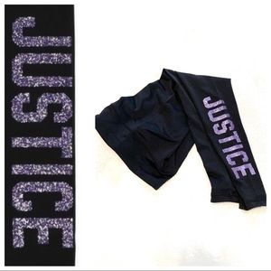 🆕JUSTICE Purple Glitter Graphic Leggings